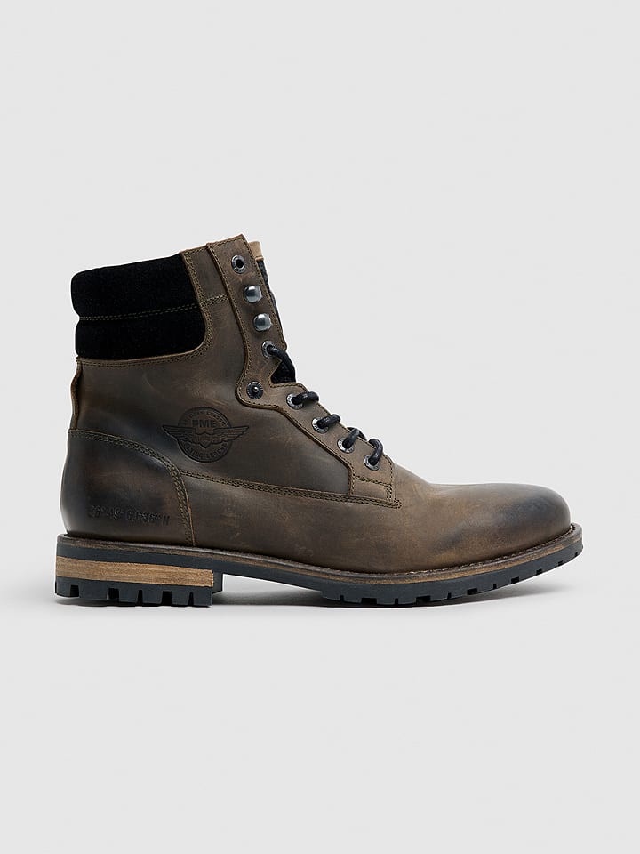 PME Legend Leder-Boots in Dunkelbraun günstig kaufen