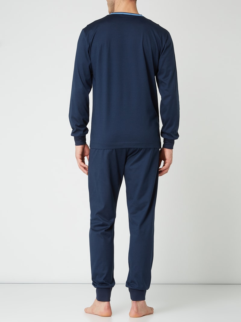 Regular Fit Pyjama aus Baumwolle in dunkelblau