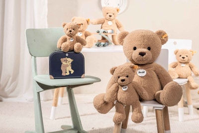 Ben Teddybär im Koffer, 21 cm, beige