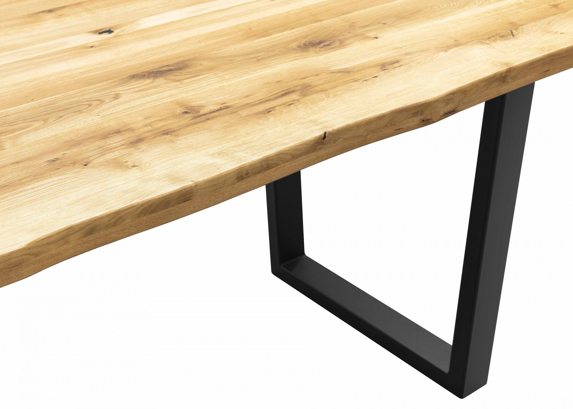 Home affaire Esstisch Model 1, Eiche Massivholz, stabiler Stand durch pulverbeschichtete Metallbeine