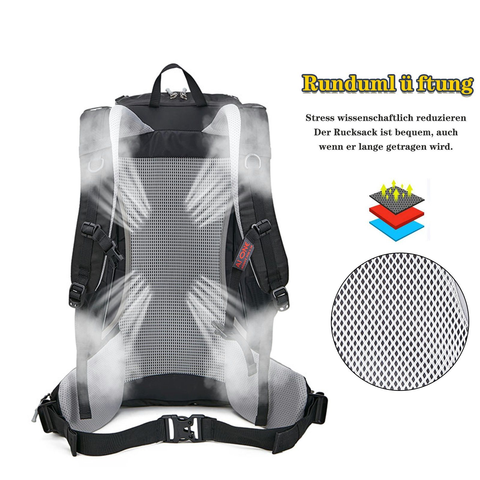 TAN.TOMI Wanderrucksack 40L Großer Wanderrucksack, Wasserdicht Multifunktionaler Daypack