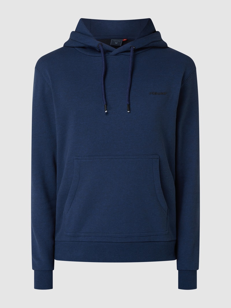 Hoodie mit Logo-Details Modell 'Kresy' in marineblau meliert