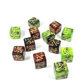 Würfelset 2-Toned D6: Counter Dice +/-, Red/Green (12)