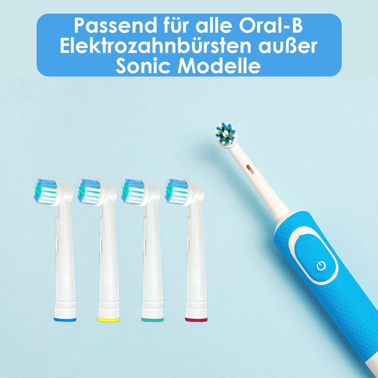 Sibastore Aufsteckbürsten Aufsteckbürsten für Oral B elektrische Zahnbürsten Wechselkopf, Verbesserung der Zahnfleischgesundheit, Für Kinder & Jugendlichen und Erwachsene geeignet, Extra weiche Borsten, Kompatibel mit ORAL B elektrischen Zahnbürsten