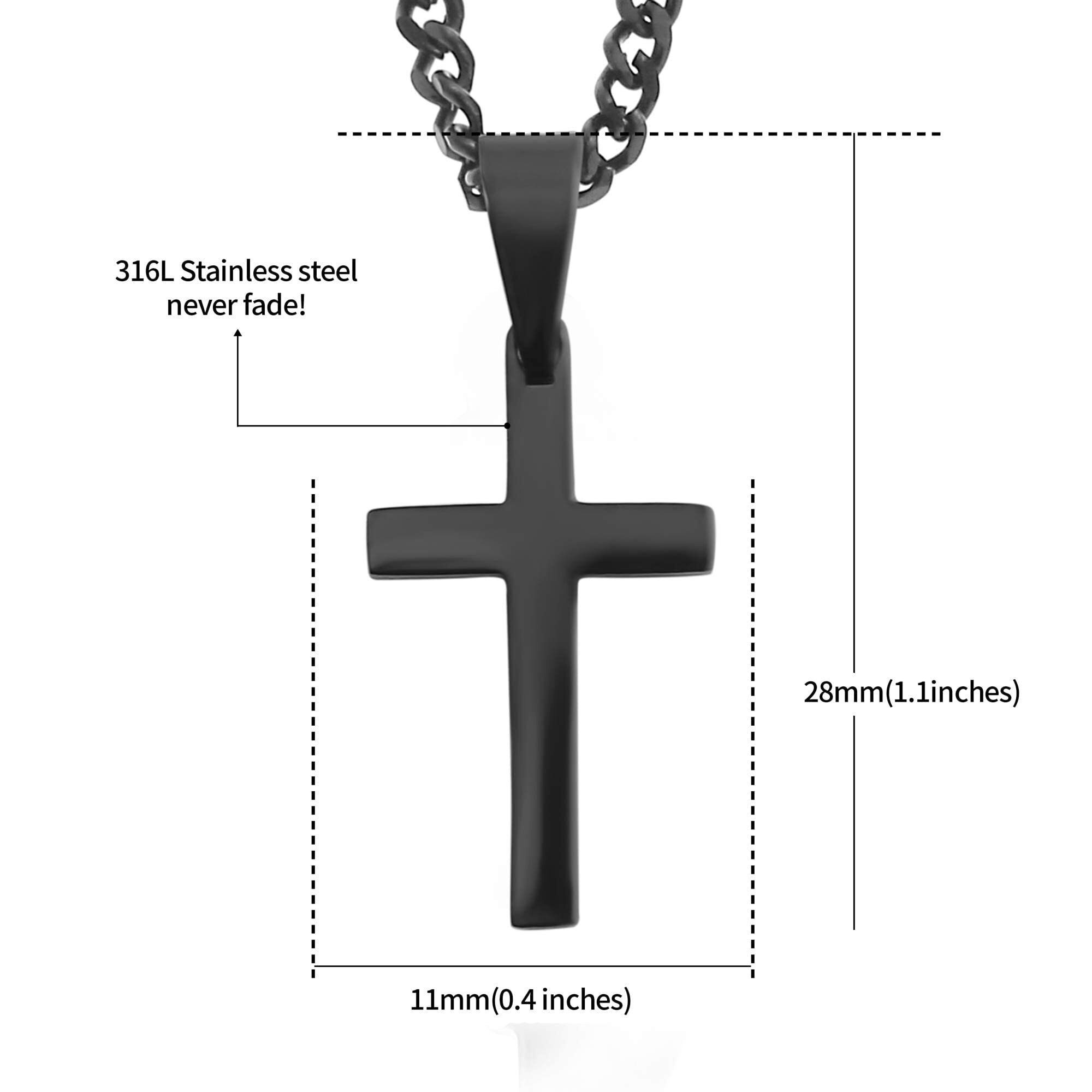 Made by Nami Kette mit Anhänger Halskette Kreuzkette Kreuz Anhänger Herren, Edelstahl Gliederkette