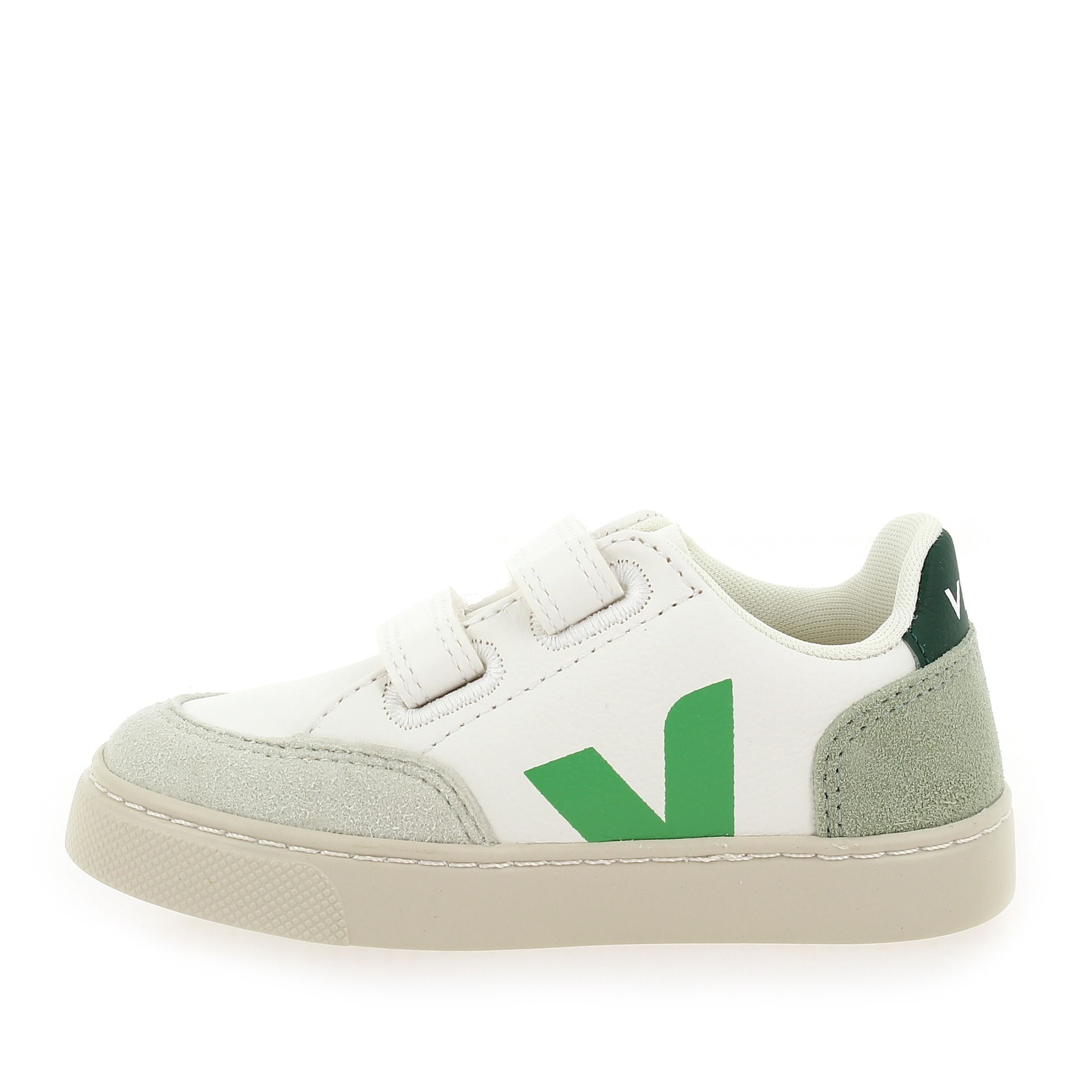 Veja  SMALL V12 VELCRO E24 - Blanc Vert