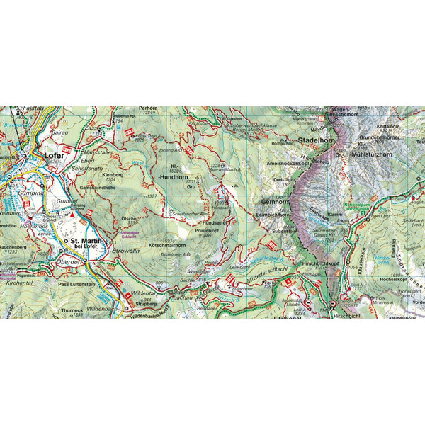 Loferer - Leogang - Steinberge - Berchtesgarden 1 : 50 000 Wanderkarte - Wanderkarte