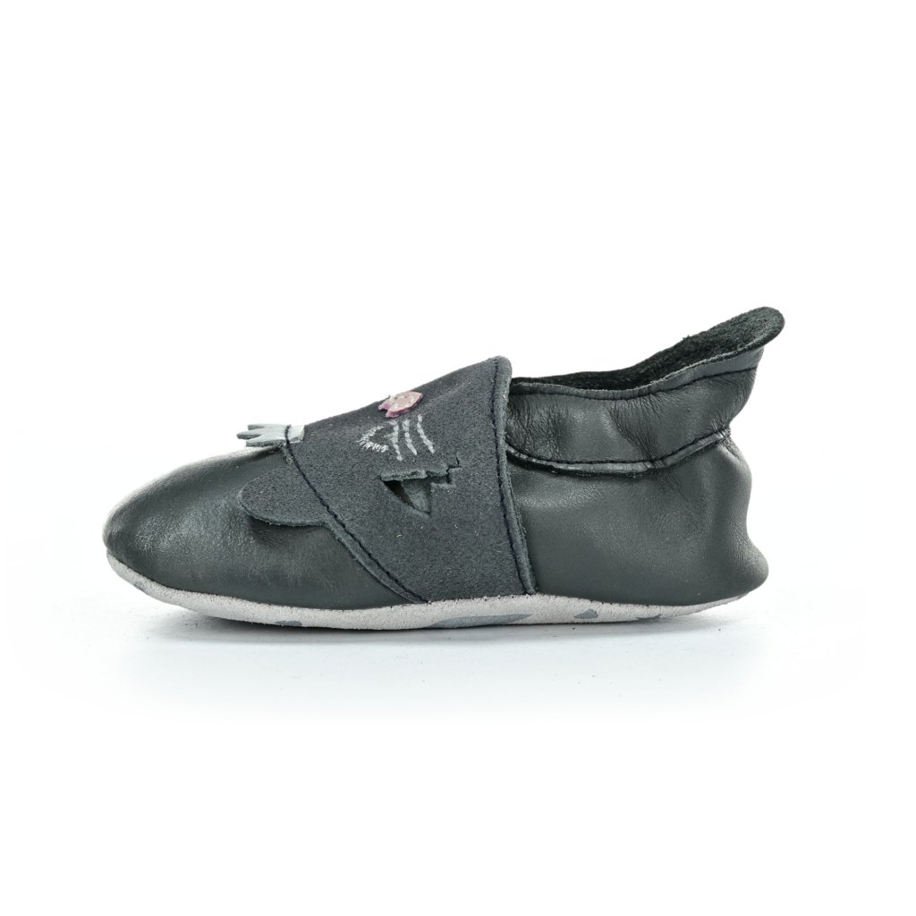 Bobux Whiskers Charcoal Barfußkrabbelschuhe