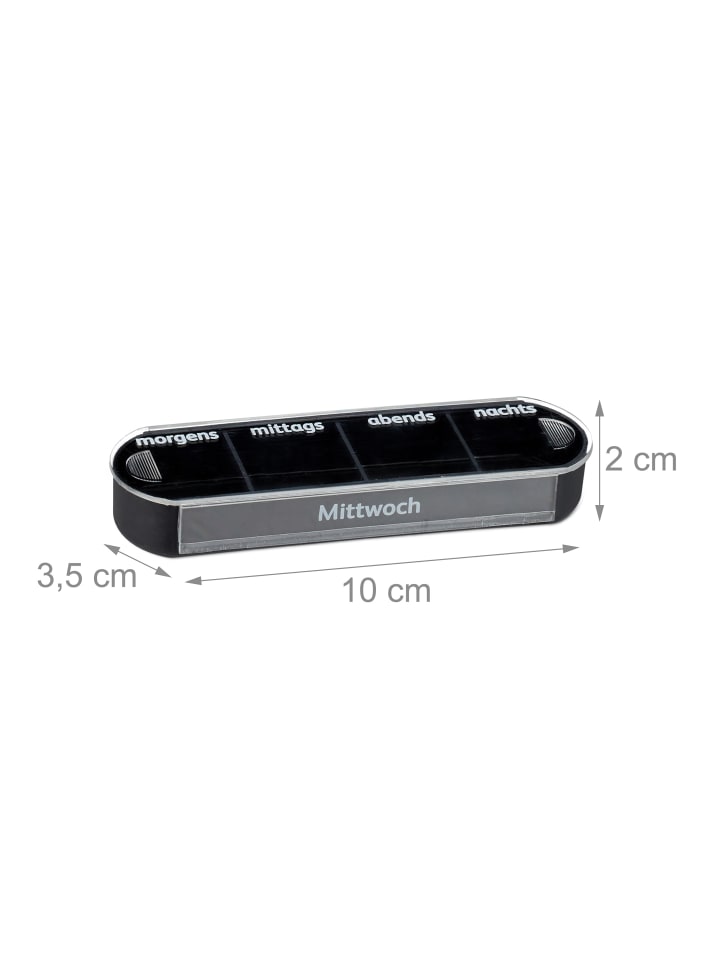 relaxdays Pillendose in Schwarz günstig kaufen onesize