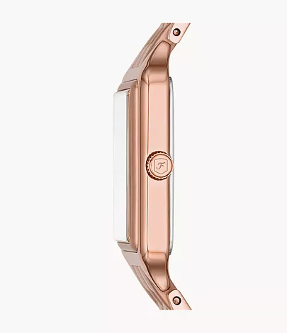 Fossil Uhr Raquel 3-Zeiger-Werk Datum Edelstahl roségoldfarben