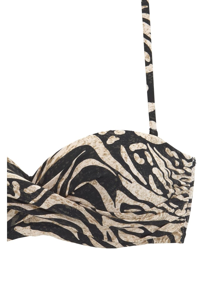Bruno Banani Bügel-Bandeau-Bikini in braun-bedruckt günstig kaufen