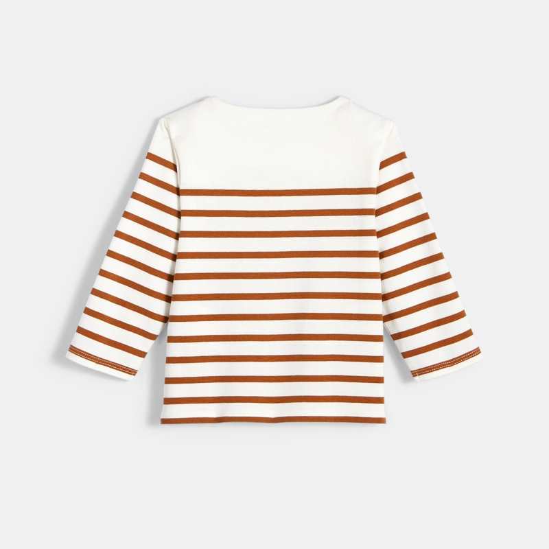T-shirt marinière marron bébé garçon