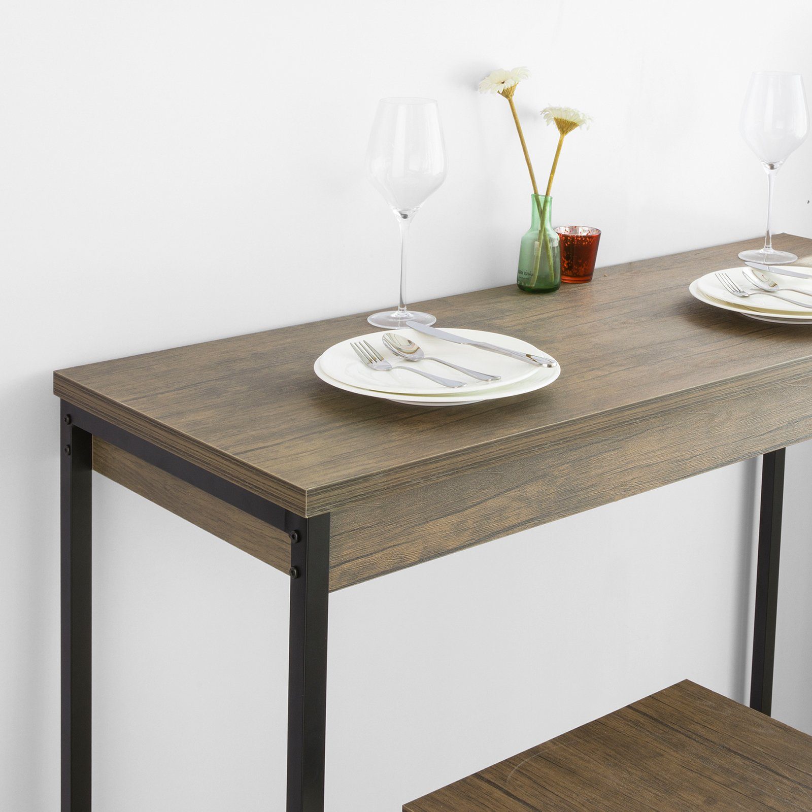 SoBuy Bartisch OGT30, 3-teilig Bartisch-Set Bistrotisch mit 2 Barhockern