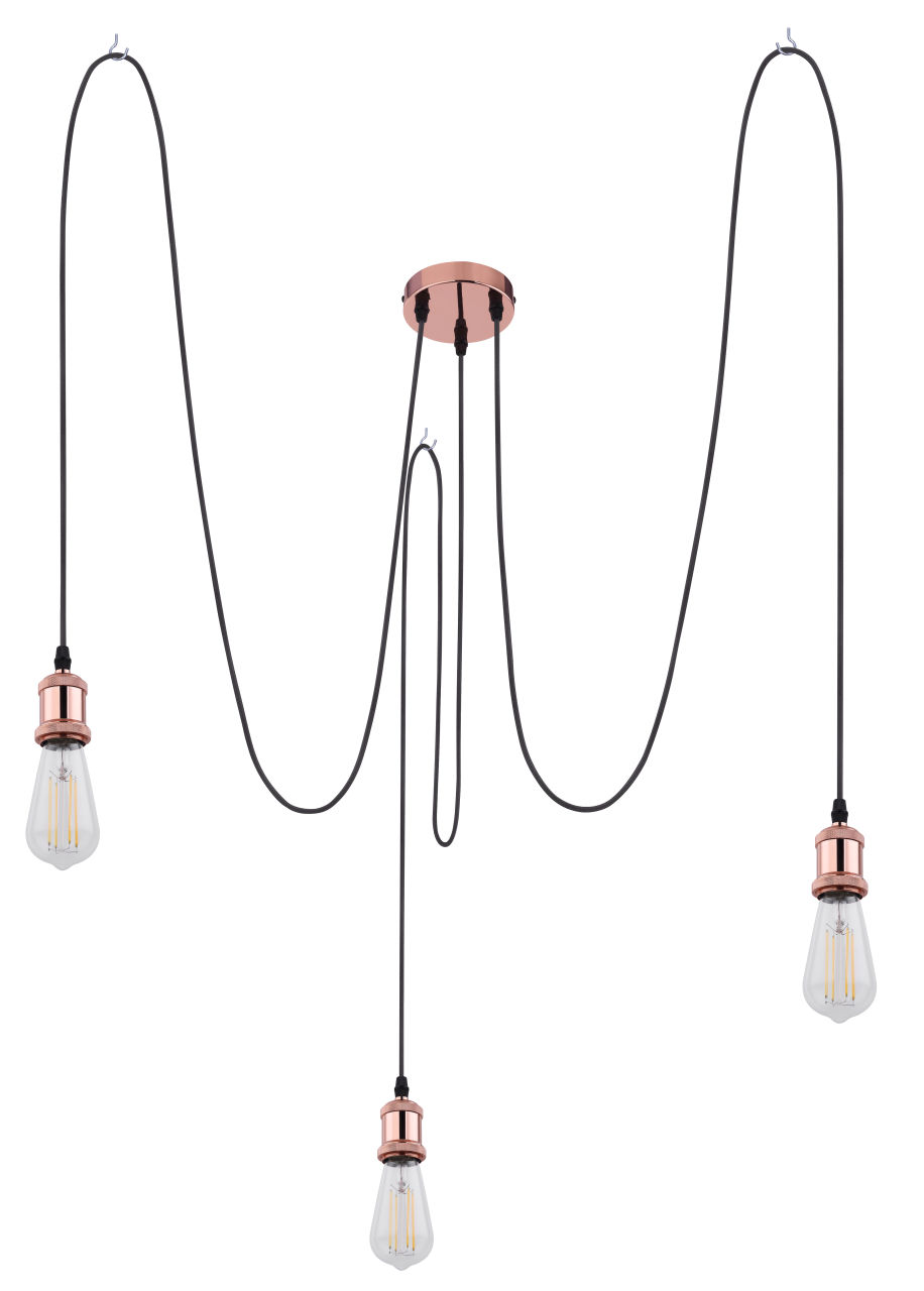 Globo Lighting - OLIVER - Hängeleuchte Metall kupferfarben, 3x E27