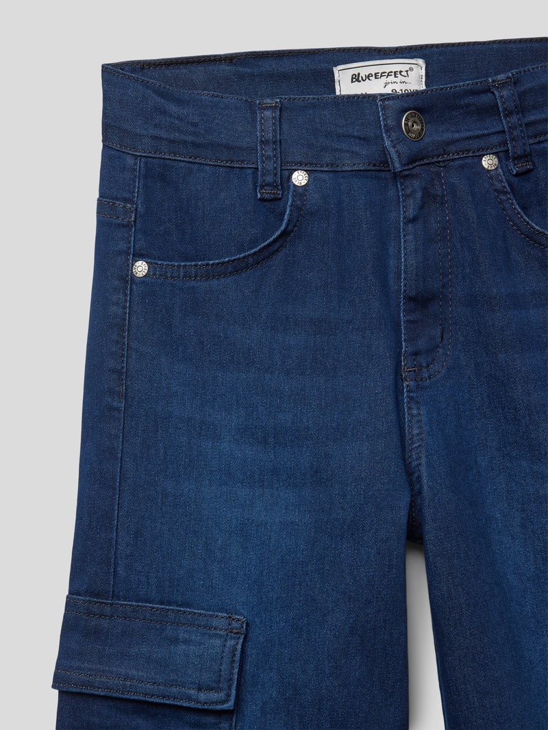 Flared Cut Jeans mit Cargotaschen Modell 'NORMAL' in blau