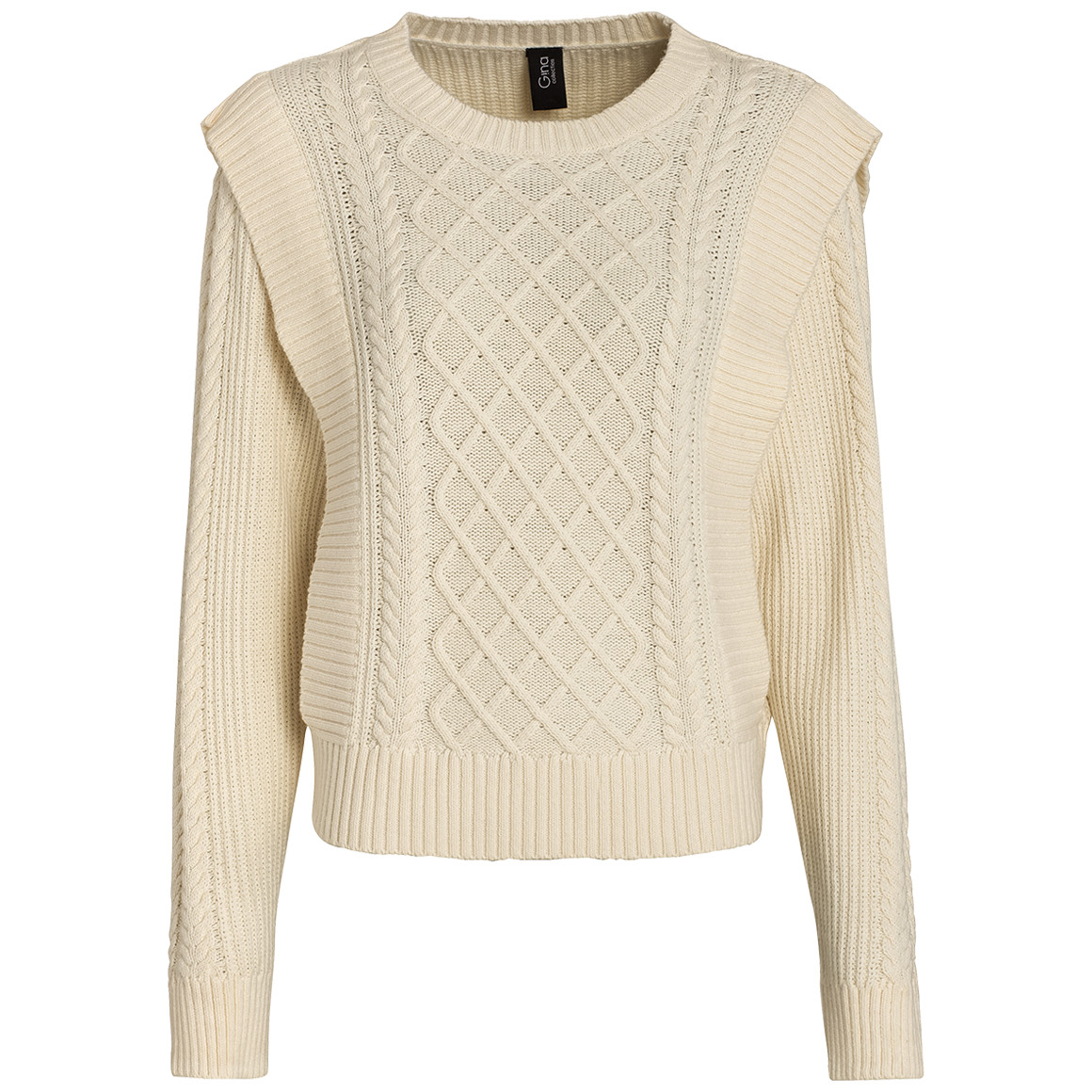 Damen Strickpullover mit Zopfmuster
