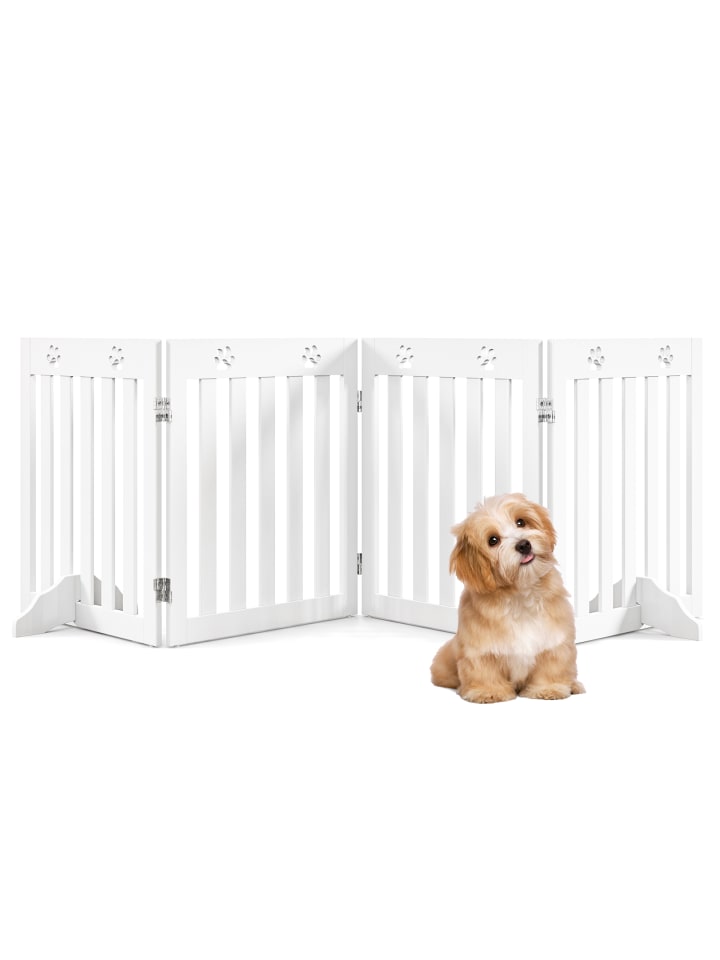 COSTWAY Absperrgitter Hunde 4 Paneelen 60cm in Weiß günstig kaufen onesize
