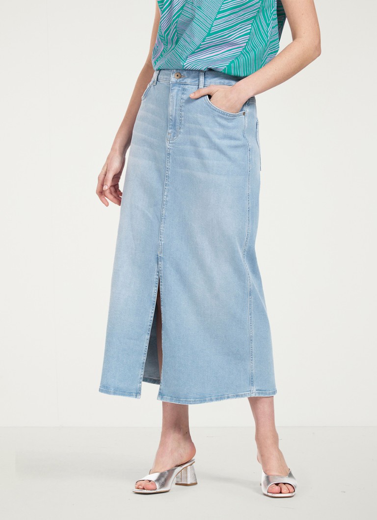 Studio Anneloes Annebella midi denim skirt with light wash