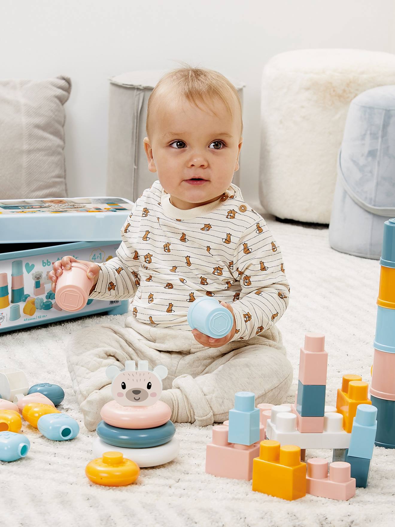 Ecoiffier Baby Lernspiel-Set BB ABRICK ECOIFFIER, 4 Spiele - himmelblau