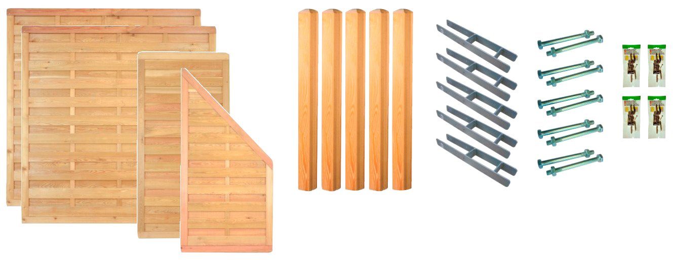 Tetzner & Jentzsch Dichtzaun Baltimore 1, (Set), 4 Elemente, LxH: 595x180 cm