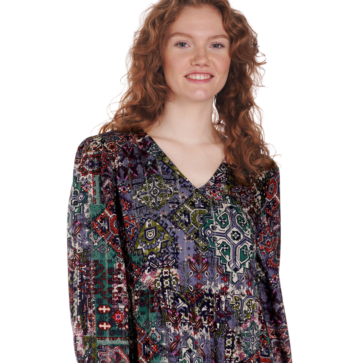 Damen Midi-Kleid mit Effektgarn