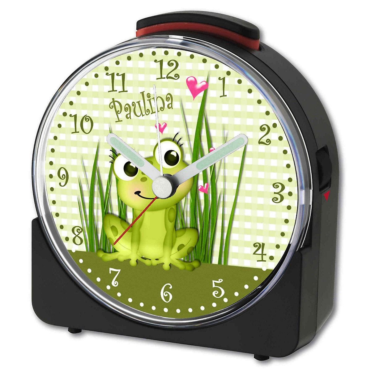 Kinder Funkwecker weiß personalisiert mit Namen Frosch