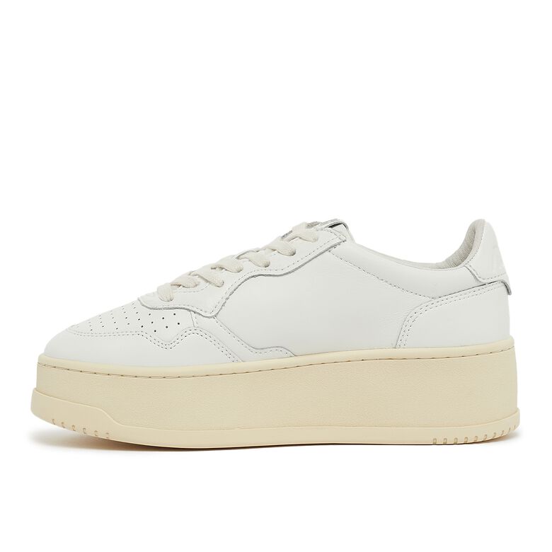 Autry Wmns Medalist Platform Leat/Leat wht/wht