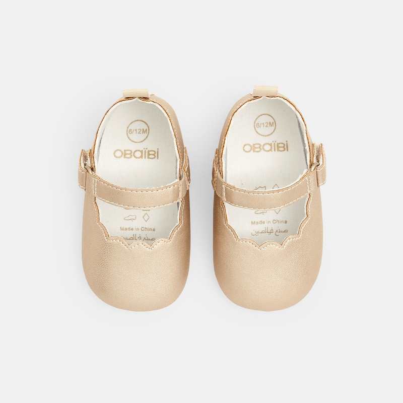 Ballerines chics festonnées blanches naissance