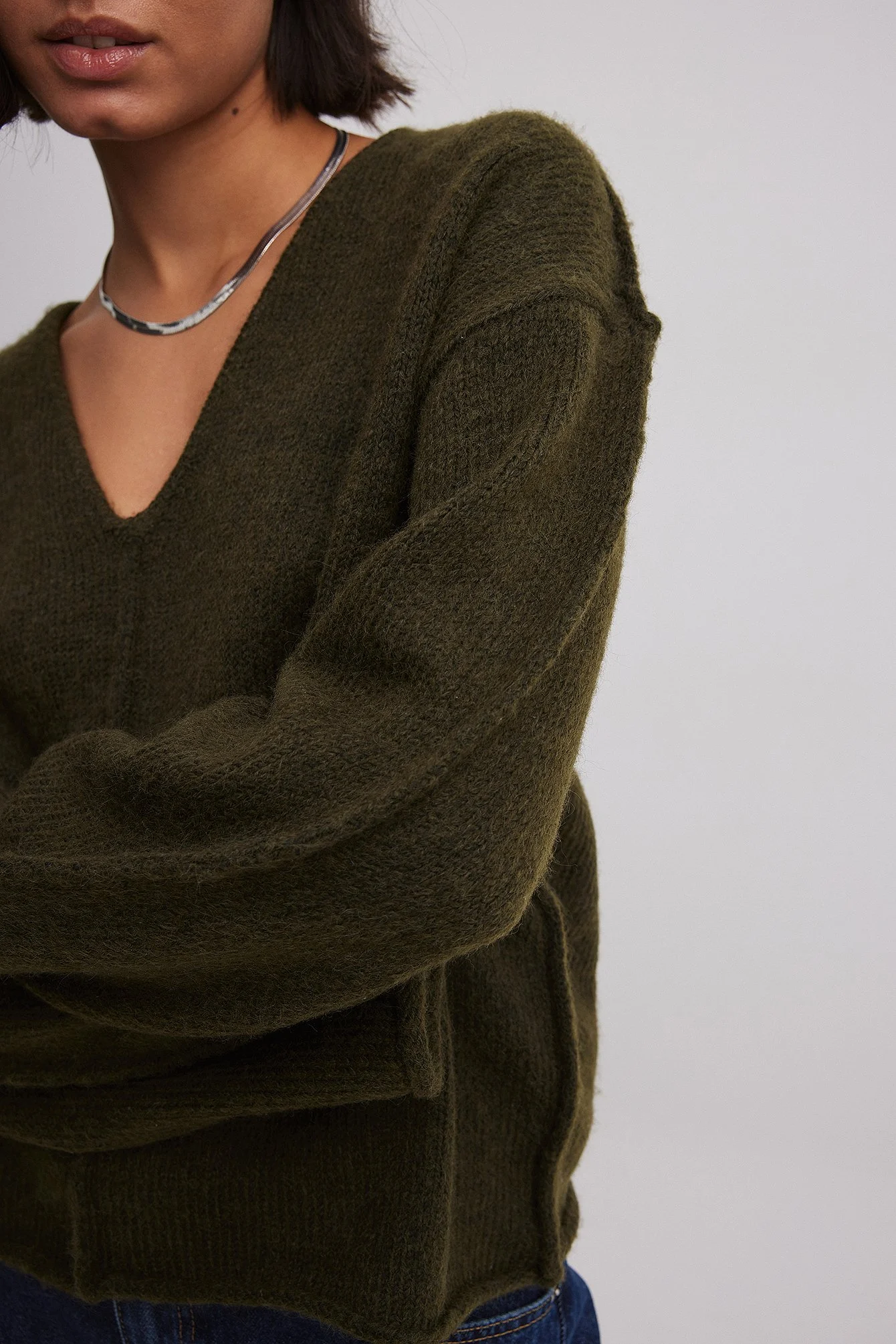 Strickpullover mit V-Ausschnitt