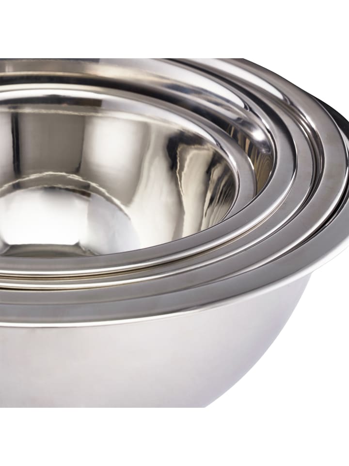 relaxdays Rührschüssel Set 5 teilig in Silber günstig kaufen onesize