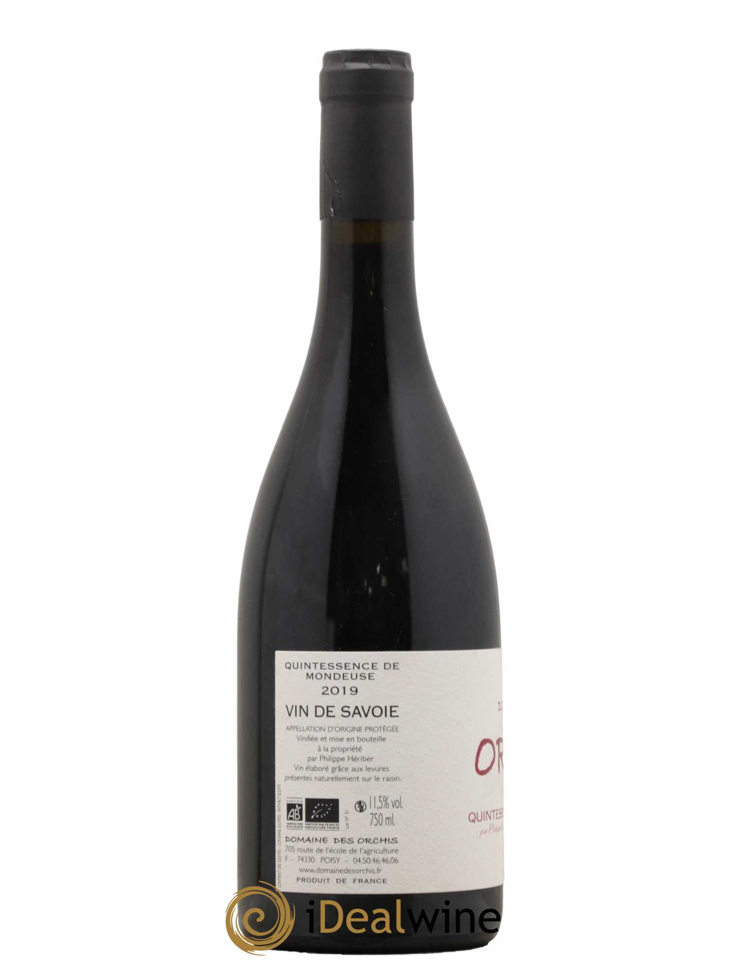 Vin de Savoie Quintescence de Mondeuse Domaine des Orchis 2019 - Lot de 1 Bouteille