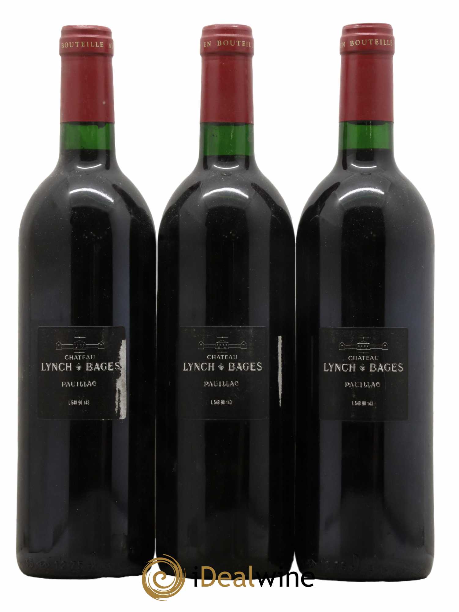 Château Lynch Bages 5ème Grand Cru Classé  1990 - Lot de 3 Bouteilles