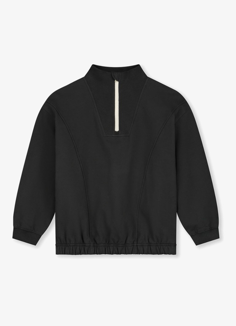 Suéter Gray Label com meio zíper, confeccionado em algodão orgânico.