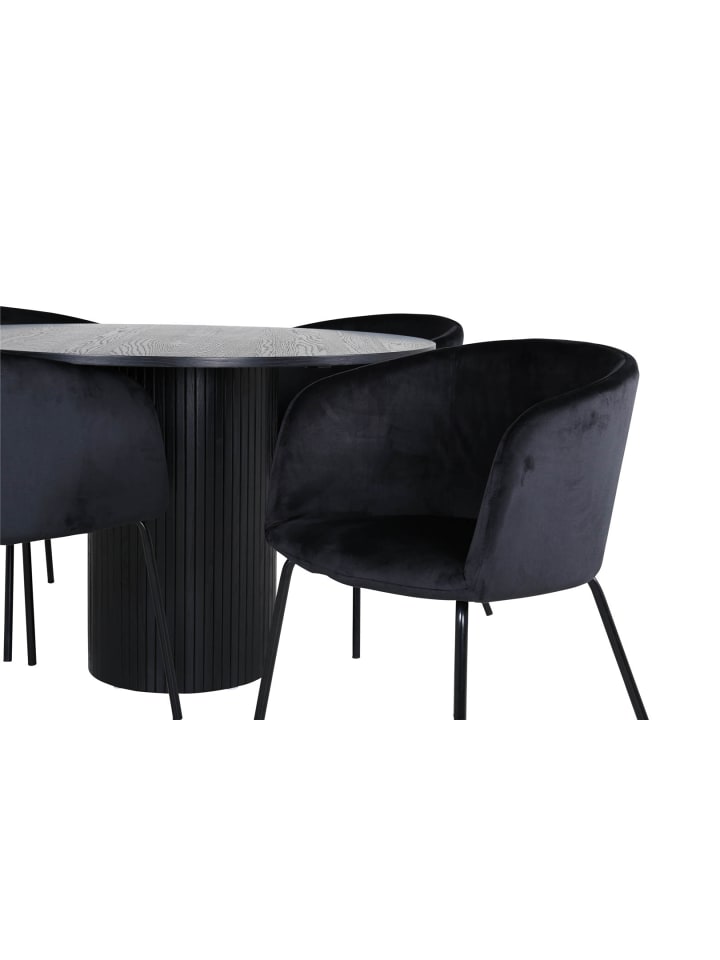 ebuy24 Essgruppe Bianca 8 Schwarz 110 x 110 cm günstig kaufen onesize