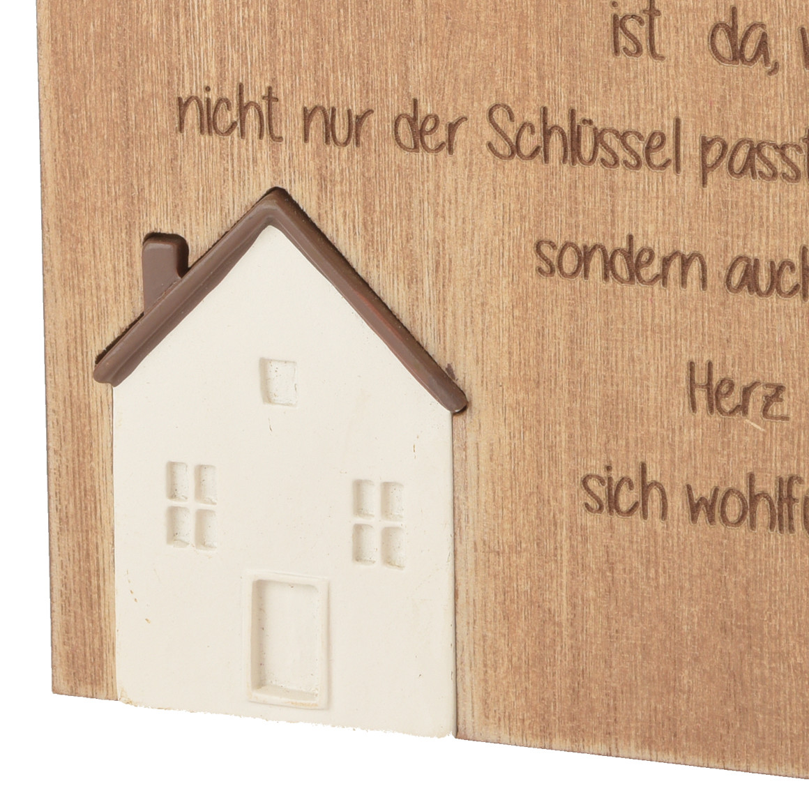 Dekoaufsteller Haus mit Schriftzug