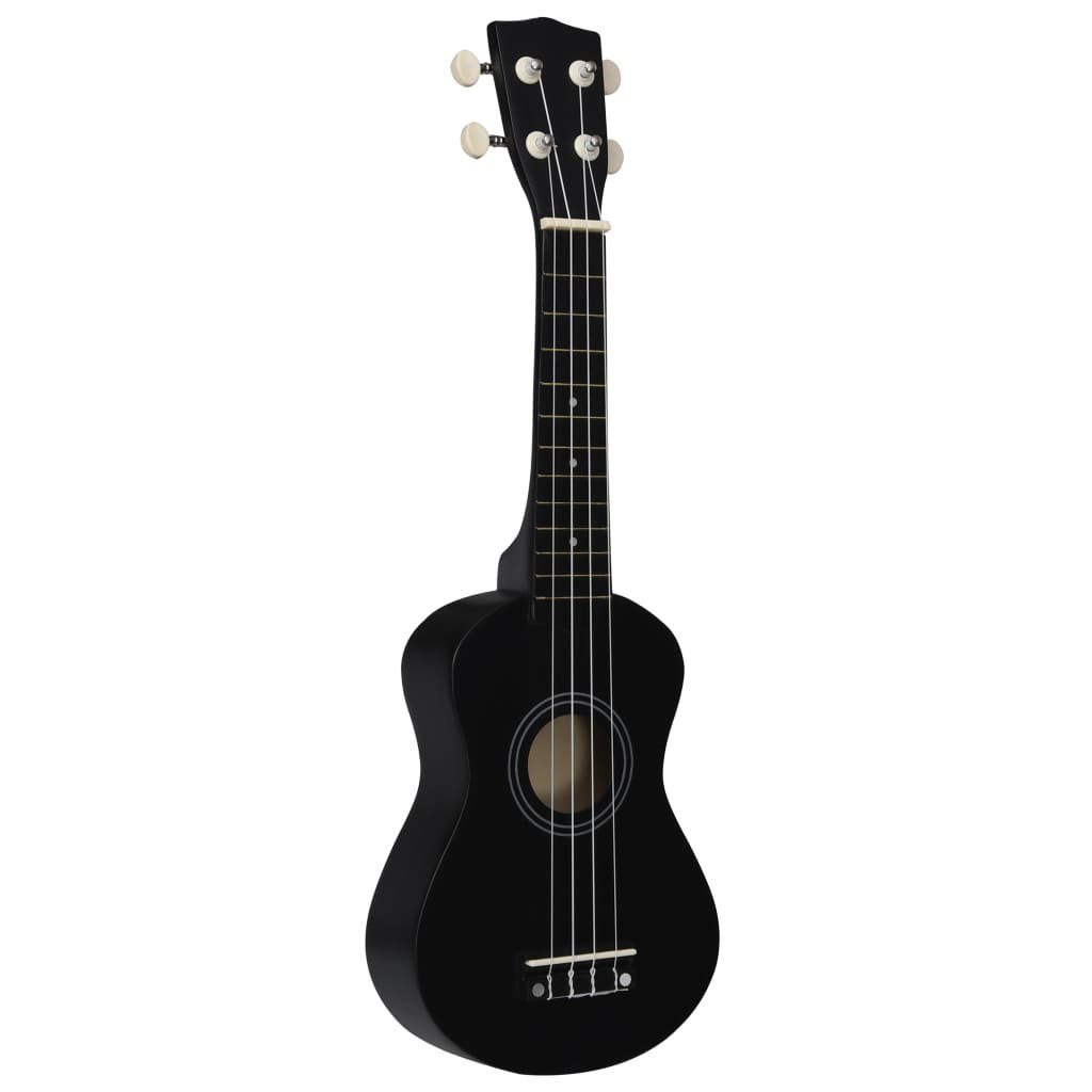 vidaXL Ukulele Sopran-Ukulele-Set mit Tasche für Kinder Schwarz 21