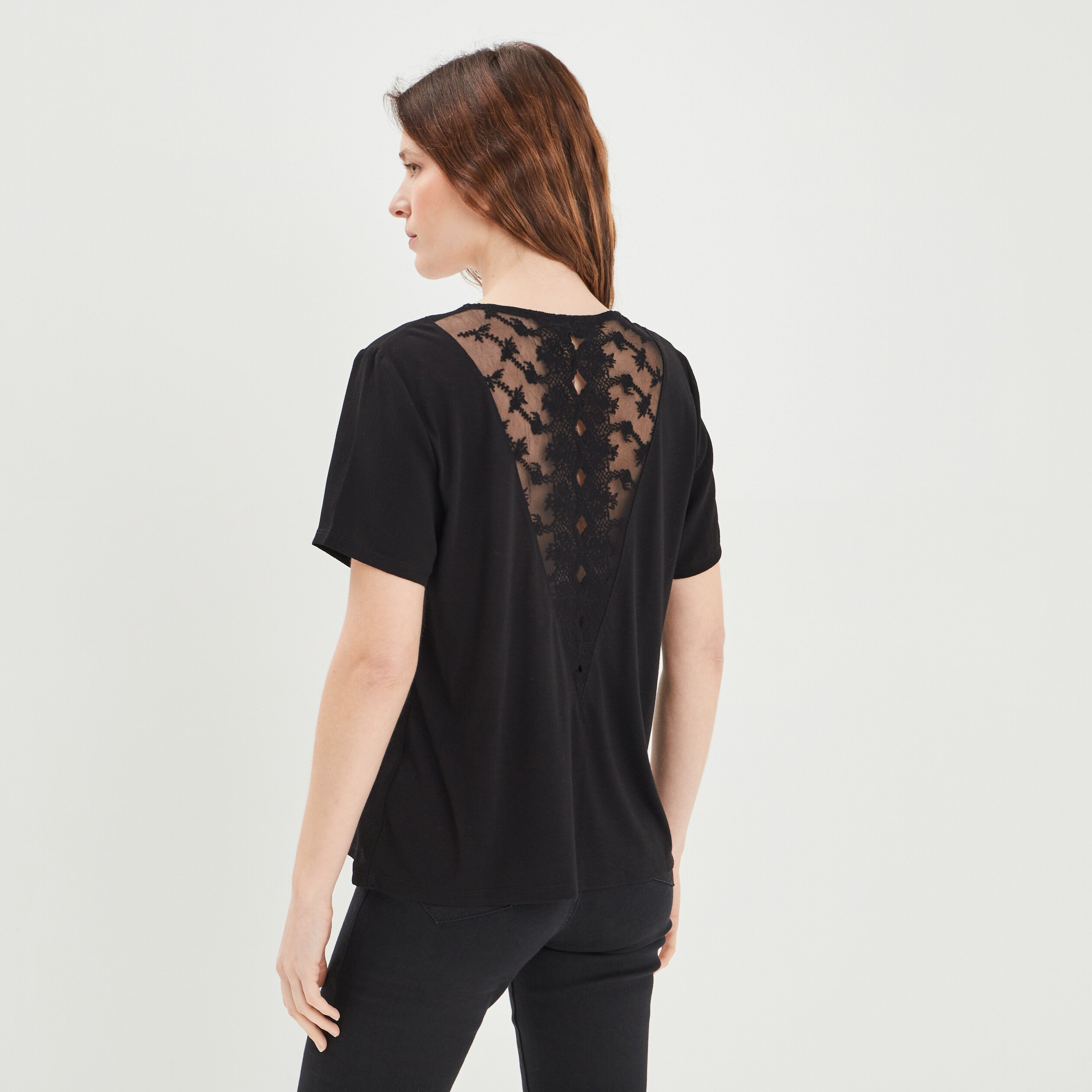 T-shirt à manches courtes noir femme | La Halle