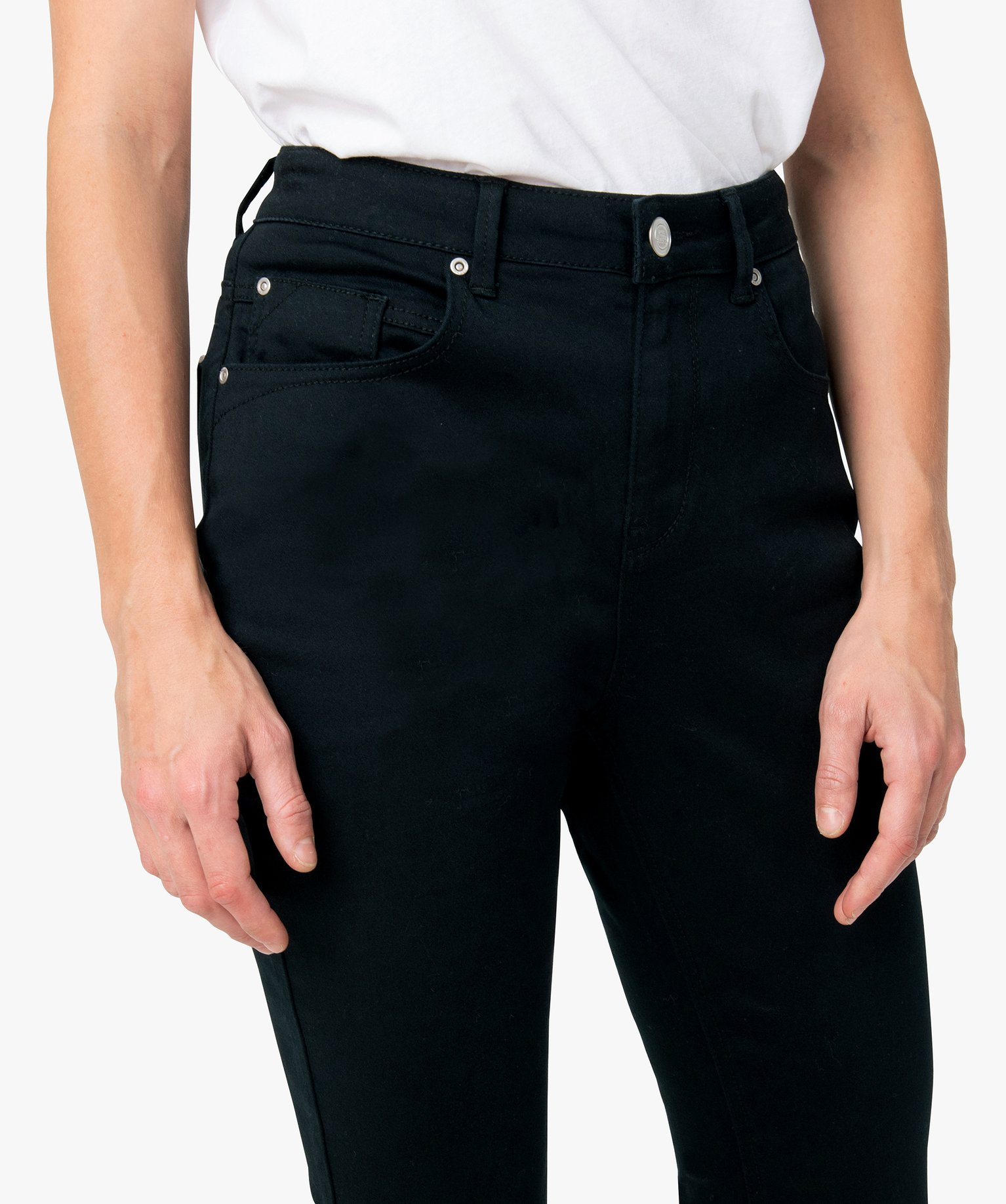 Pantalon femme coupe Regular en stretch noir | GEMO