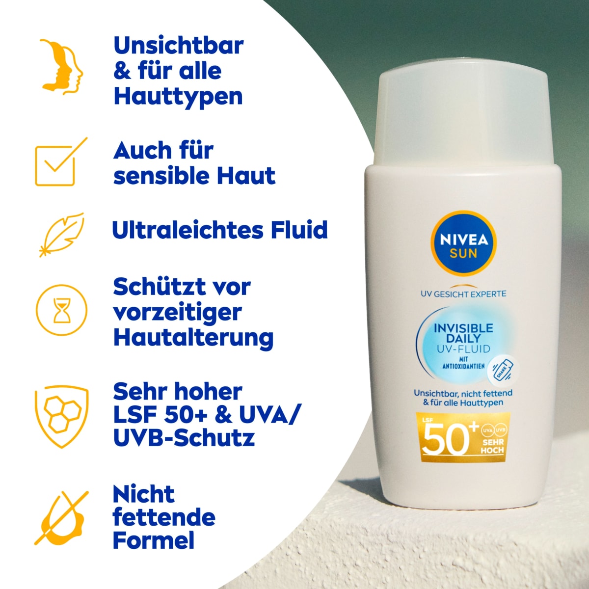 Sonnenfluid Gesicht invisible daily LSF 50+, 40 ml