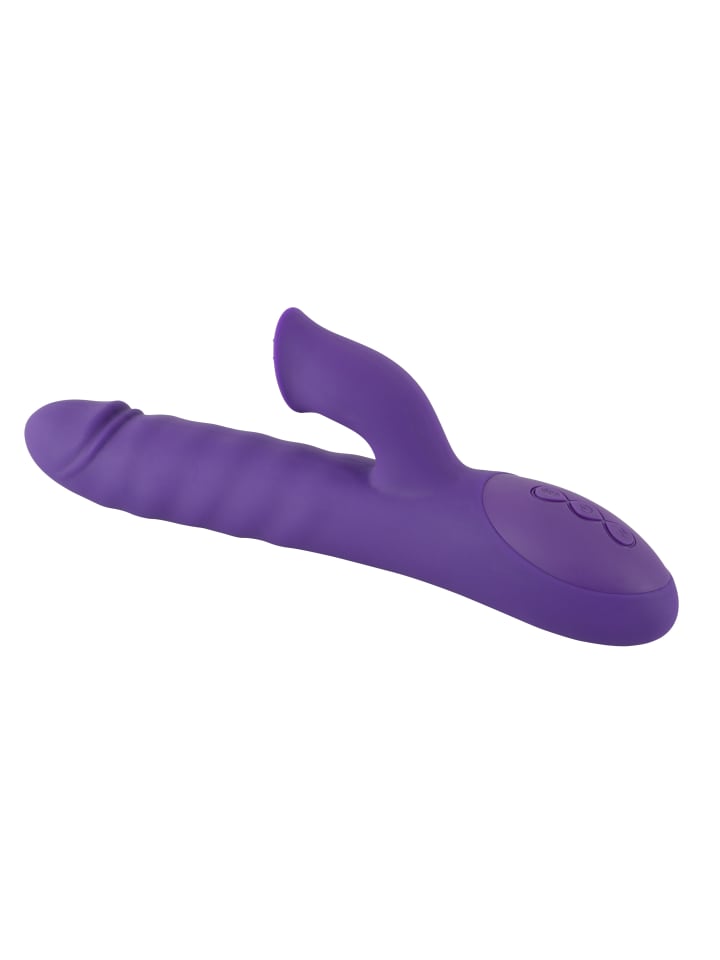 Sweet Smile Stoßvibrator mit Klitorisreizer Thrusting & Rotating Pearl Vibrator in lila günstig kaufen 24 cm