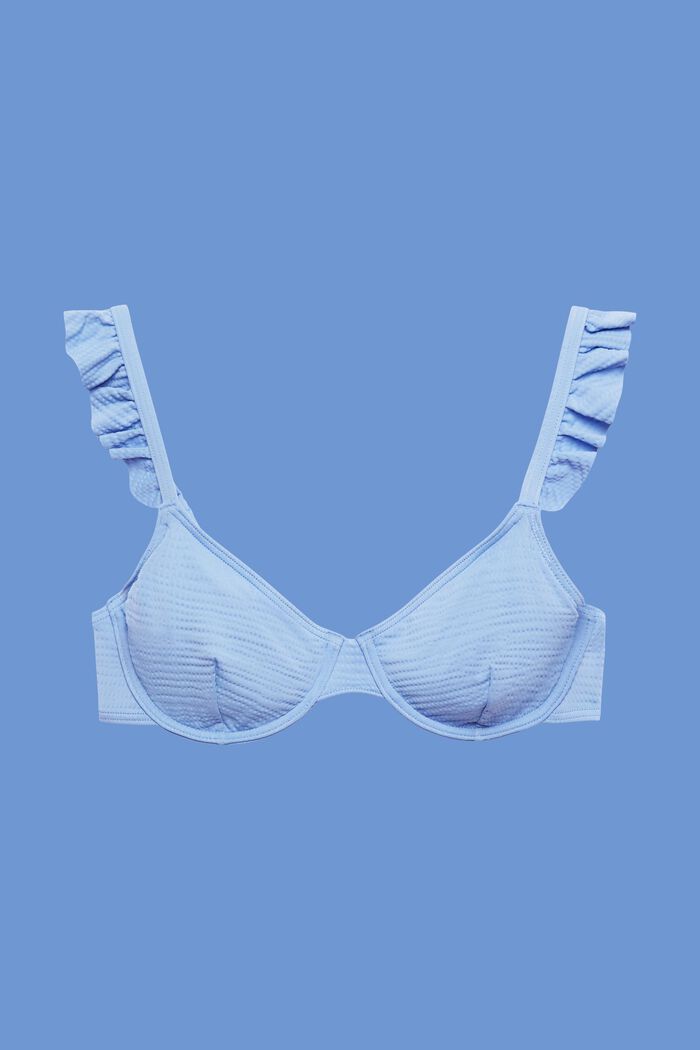 Recycelt: Bügel-Bikinitop mit Rüschendetails