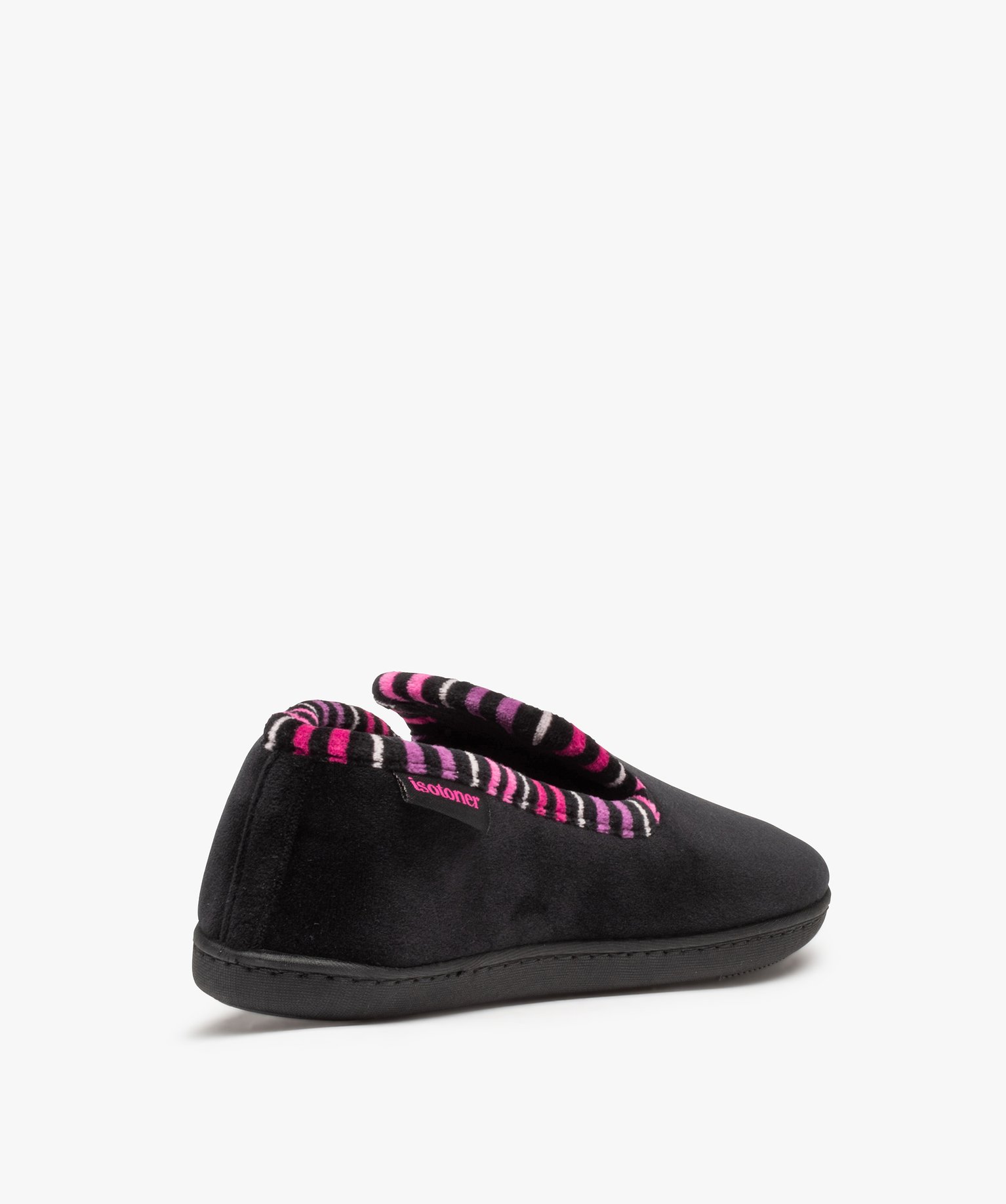Pantoufles femme mules à talon en velours - Isotoner noir | GEMO