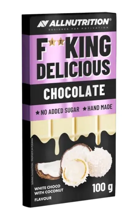 Allnutrition Fitking Ukusna bijela čokolada s kokosom - Čokolada 100 g