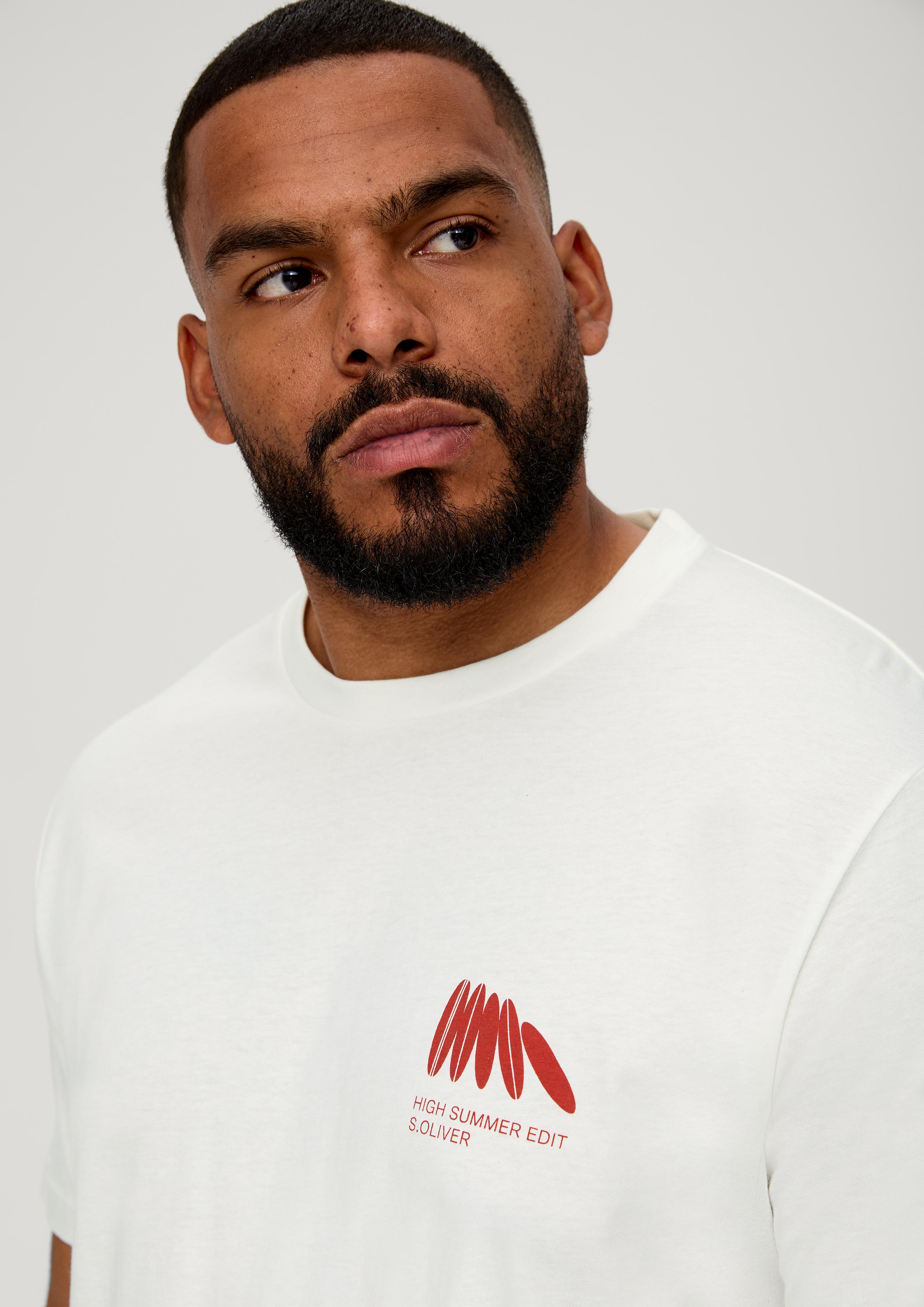 Baumwoll-Shirt mit Frontprint  2135646-01D2
