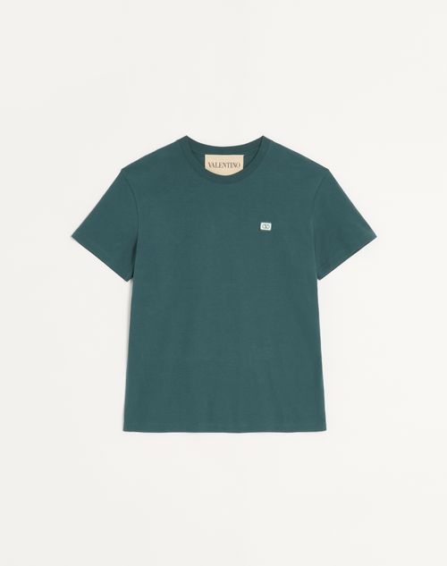 T-shirt en coton avec écusson logo V
