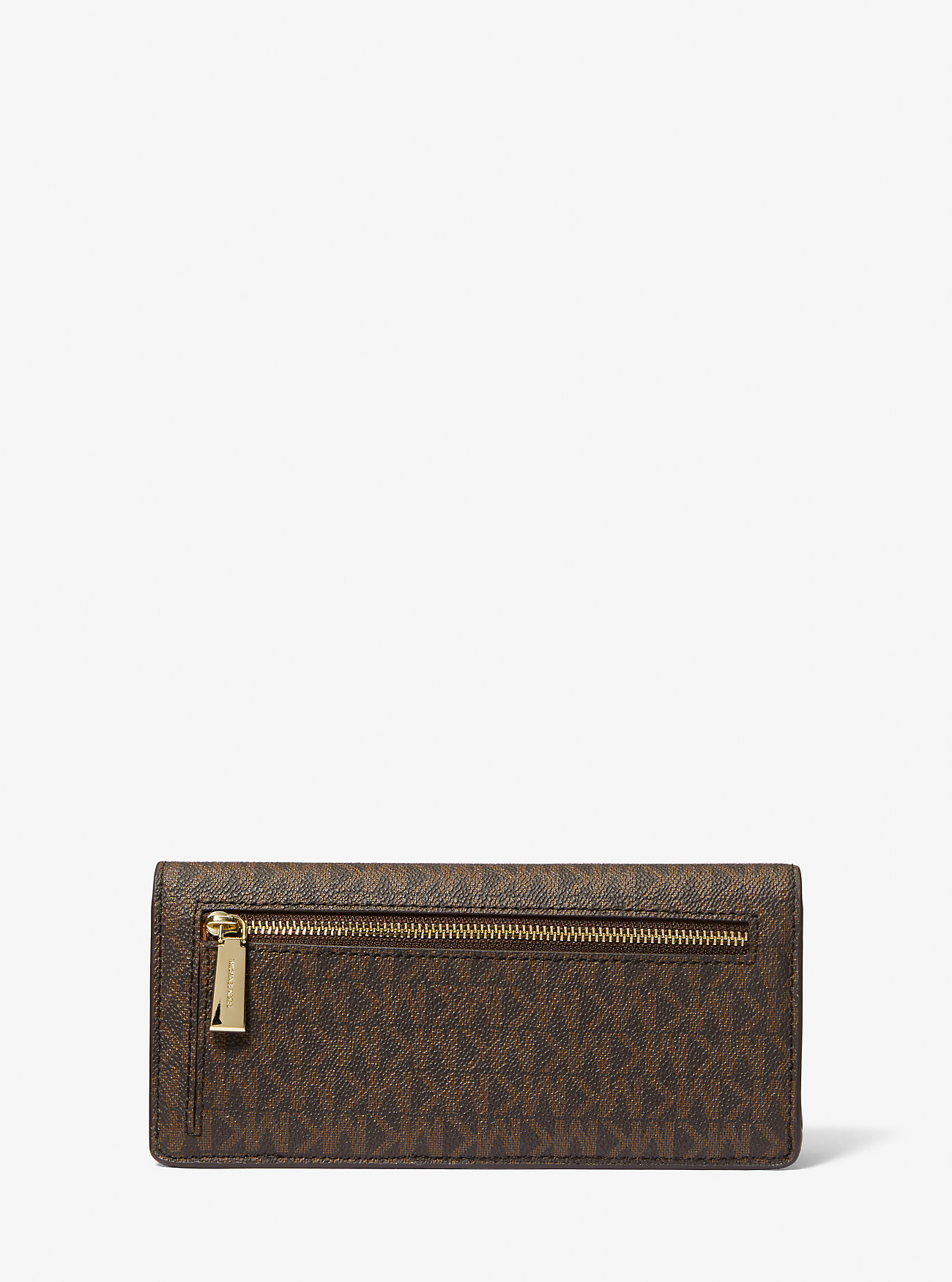 Jet Set Stor Lommebok med Signaturlogo og Trykkknapper – BRN/ACORN