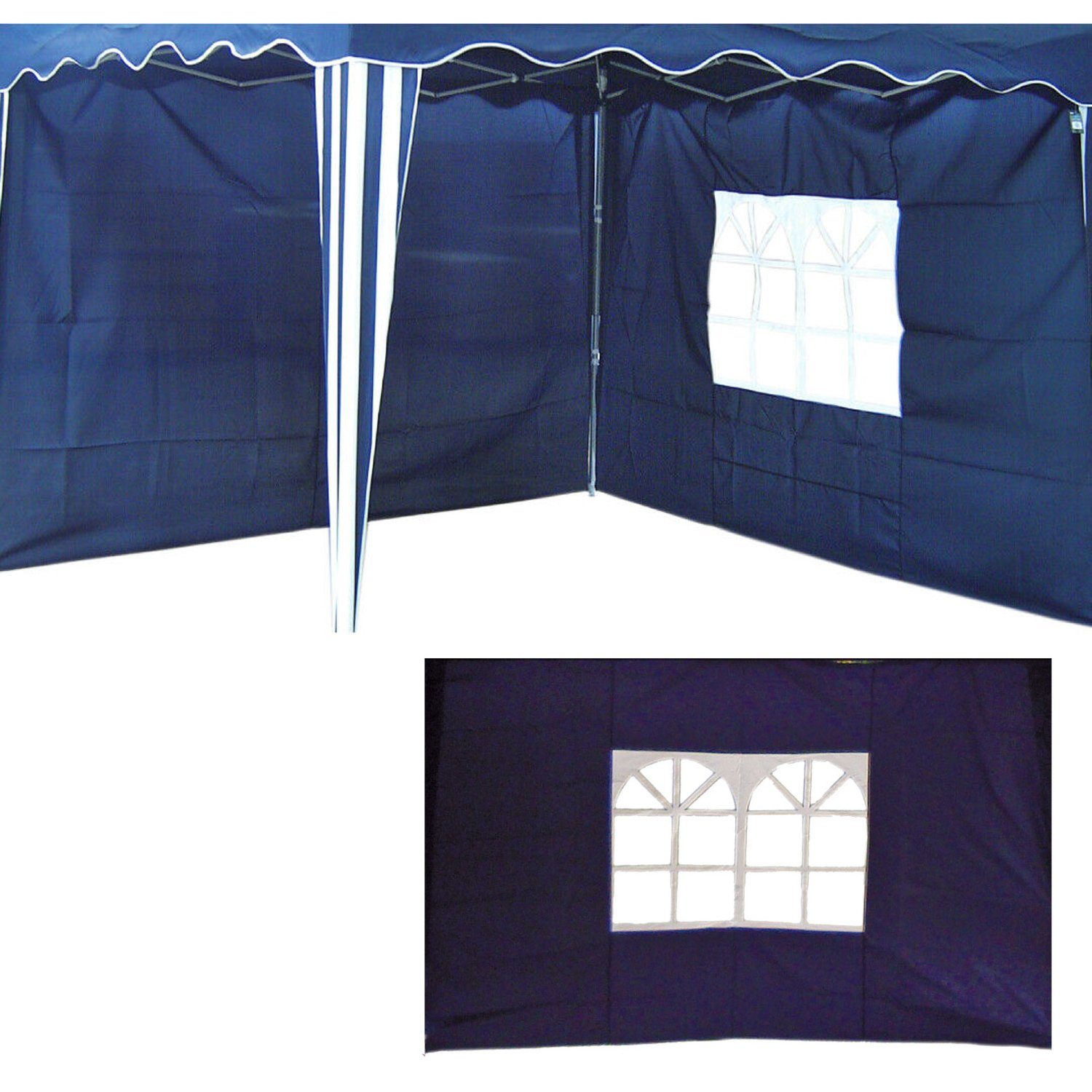 Mojawo Partyzelt 2er Seitenteile Fenster Seitenwand Faltpavillon Fenster Pavillon Blau 300x200cm