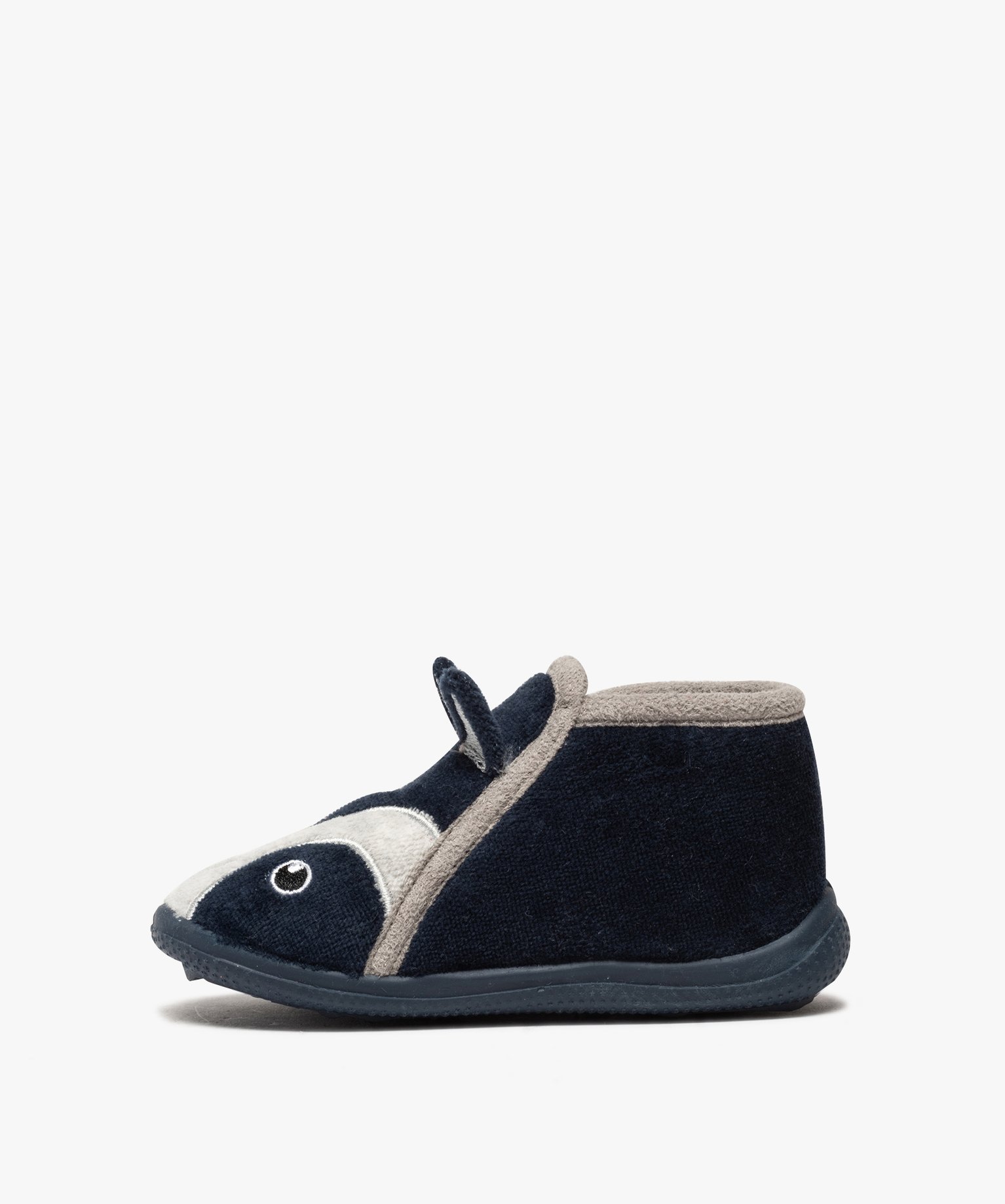 Chaussons bébé Garçon bottillons velours avec tête de loup marine | GEMO