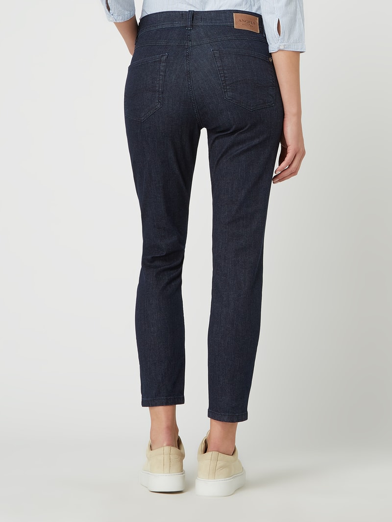 Cropped Jeans mit Stretch-Anteil Modell 'Ornella' in dunkelblau