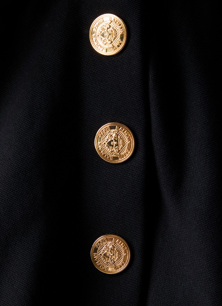 Balmain cropped sweater with decorative buttons and logo